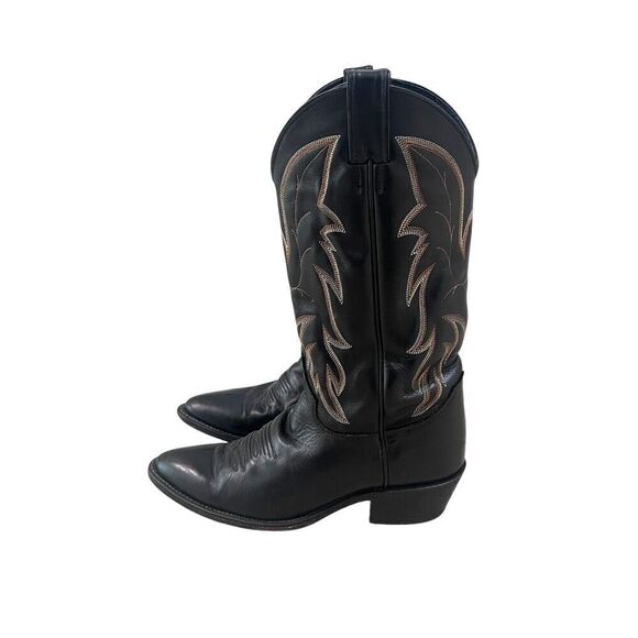 Justin Men’s Royal Classic 1419 Black Leather Western Cowboy Boots Size 8B